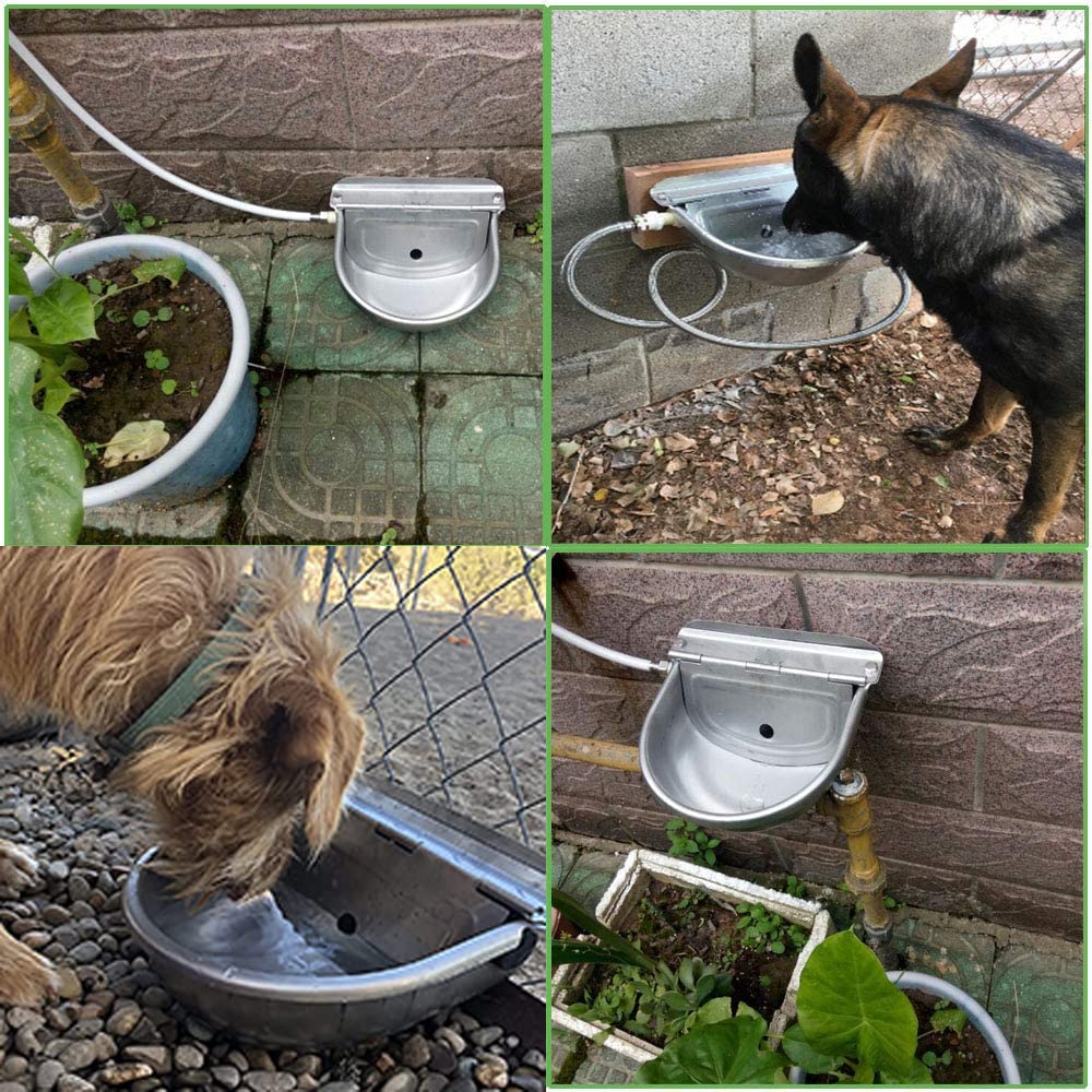 Ciotola automatica dell'acqua del cane dell'animale, abbeveratoio bevente del bestiame dell'acciaio inossidabile con valvola a galleggiante per il cane del maiale del bestiame del cavallo