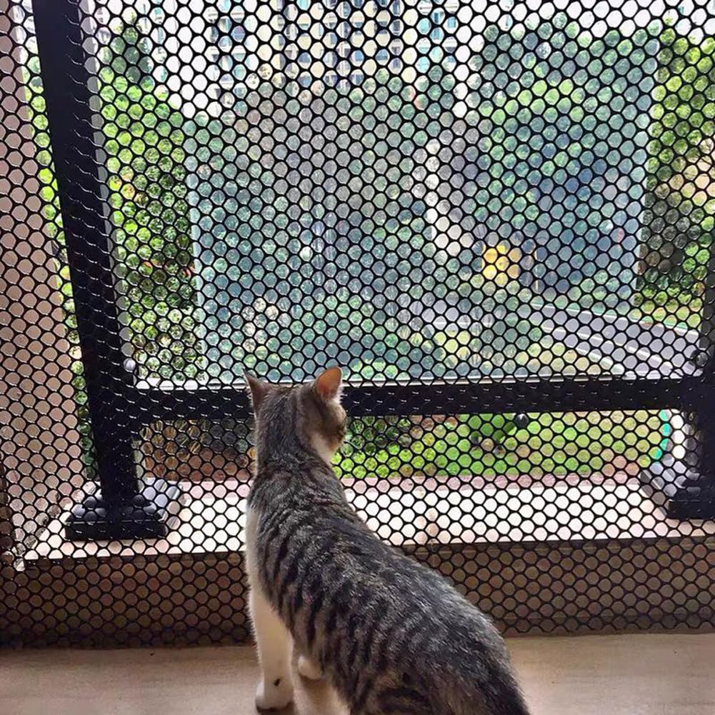 Clôture pour jardin et balcon : grillage en plastique noir pour animaux