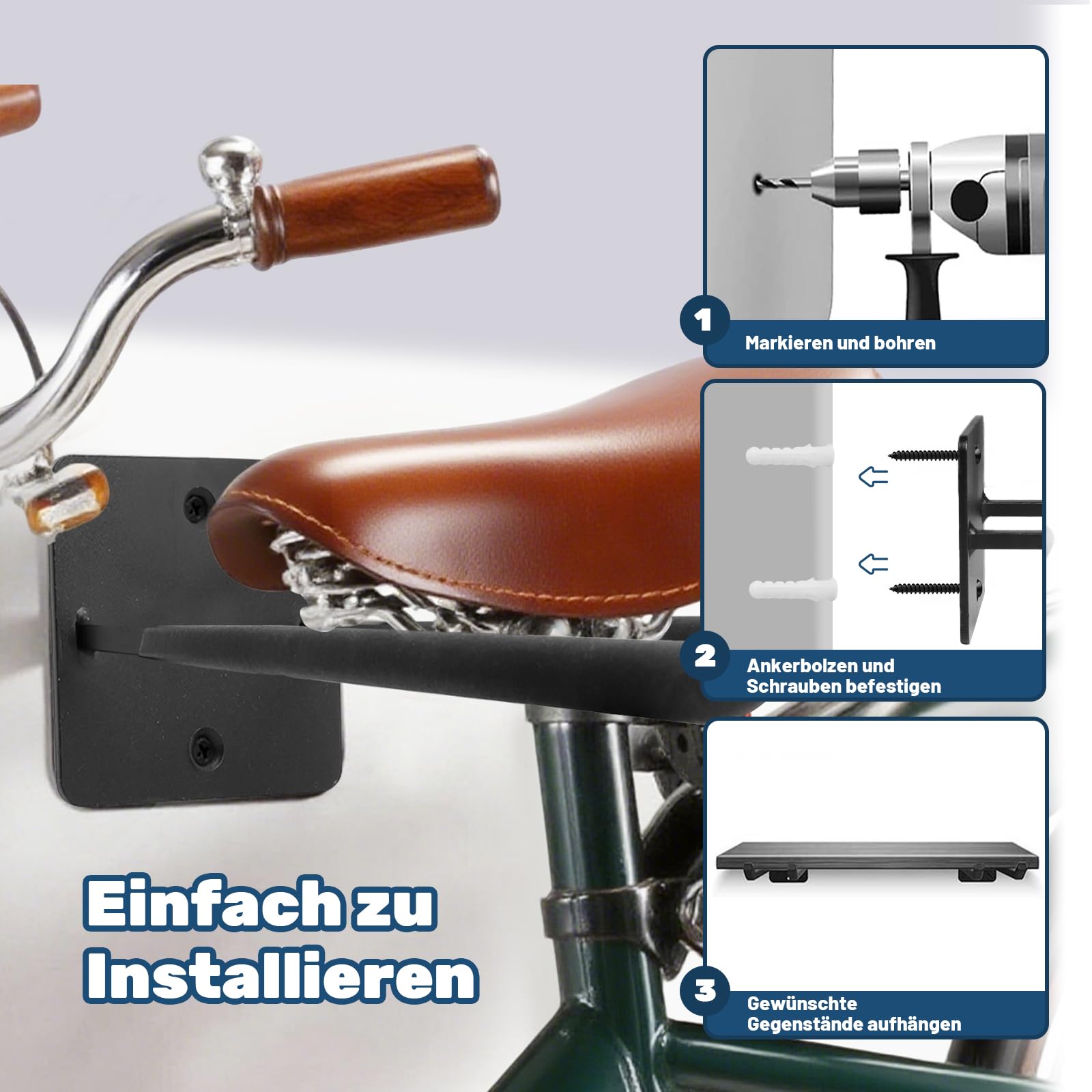 Storystore Garagenhaken, 4 Stück Länge 35.5cm Reifenhalter Wandhalterung, Schwerer Werkzeug Autoreifen Wandhalterung für Autoreifen, Fahrräder, Leiter, Gartengeräte, Platzsparend Belastung: 80 kg