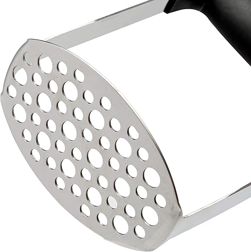 Miniatura 5 de Cooking Light Triturador de acero inoxidable resistente, horizontal amplio y ergonómico, placa fina para puré de papas suave, agarre suave y mango