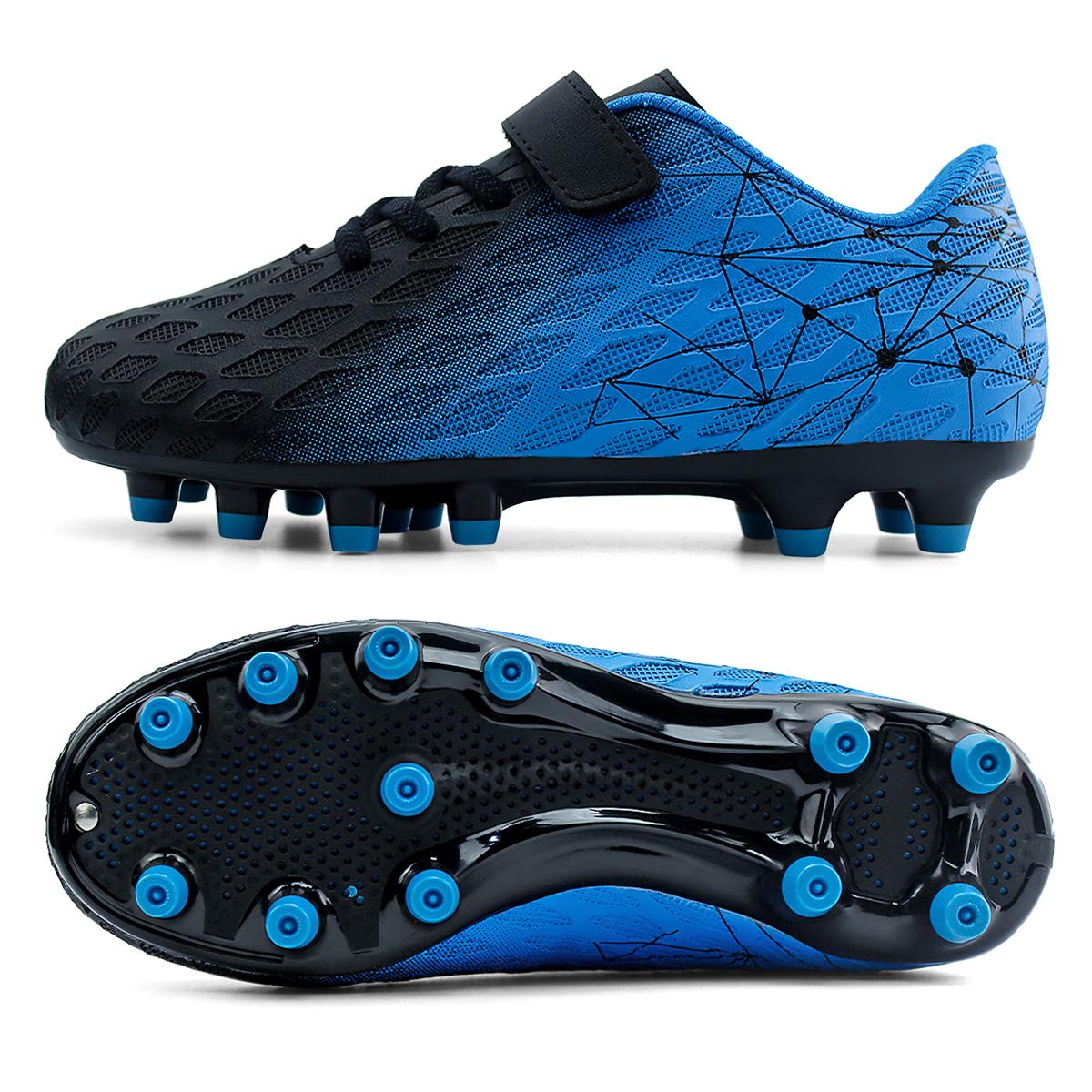 JABASIC Kids Firm Ground Botas de Fútbol Niños Niñas Deportivo Zapato de Fútbol