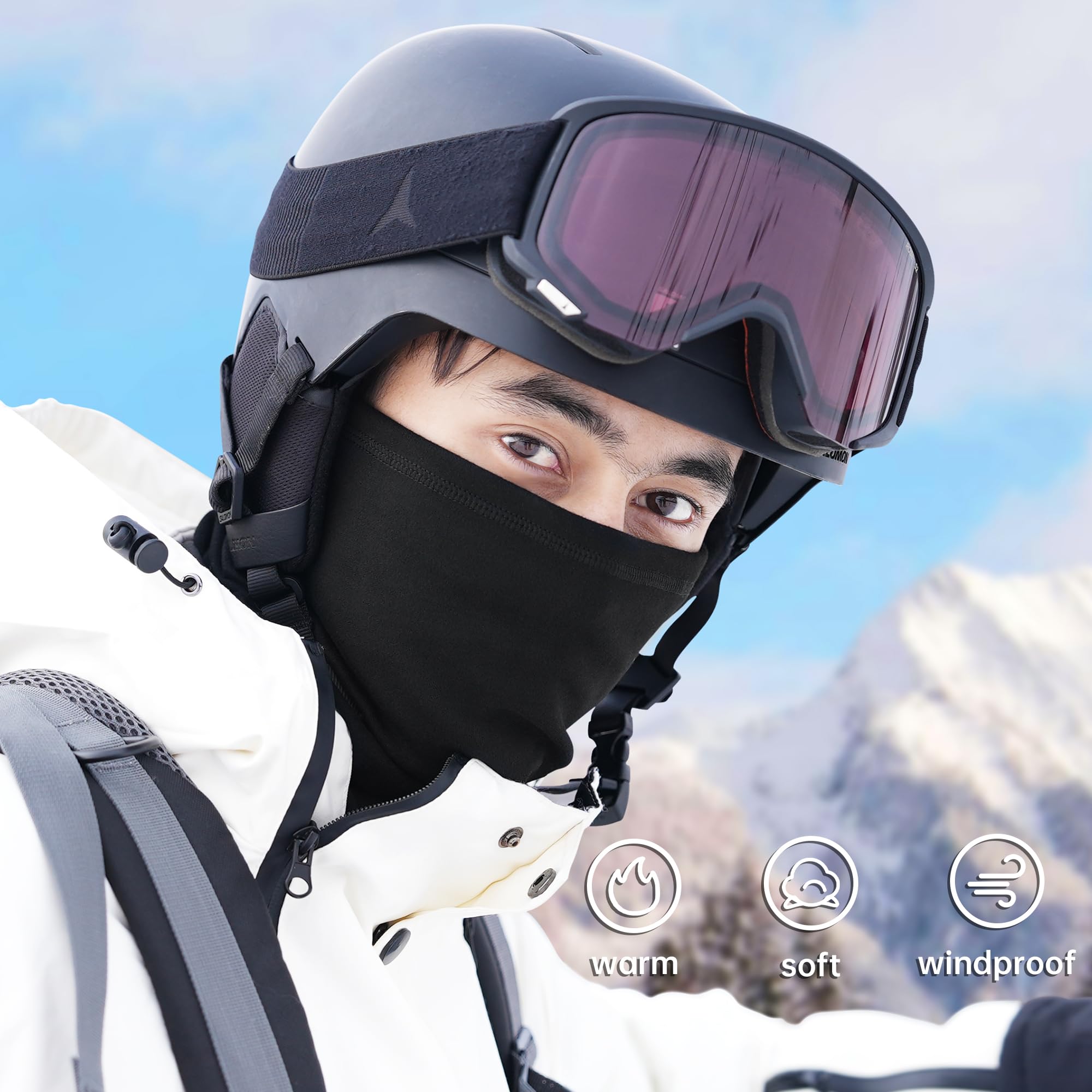Bufanda de invierno para el cuello, bufanda de forro polar suave para clima frío, esquí, ciclismo, deportes al aire libre