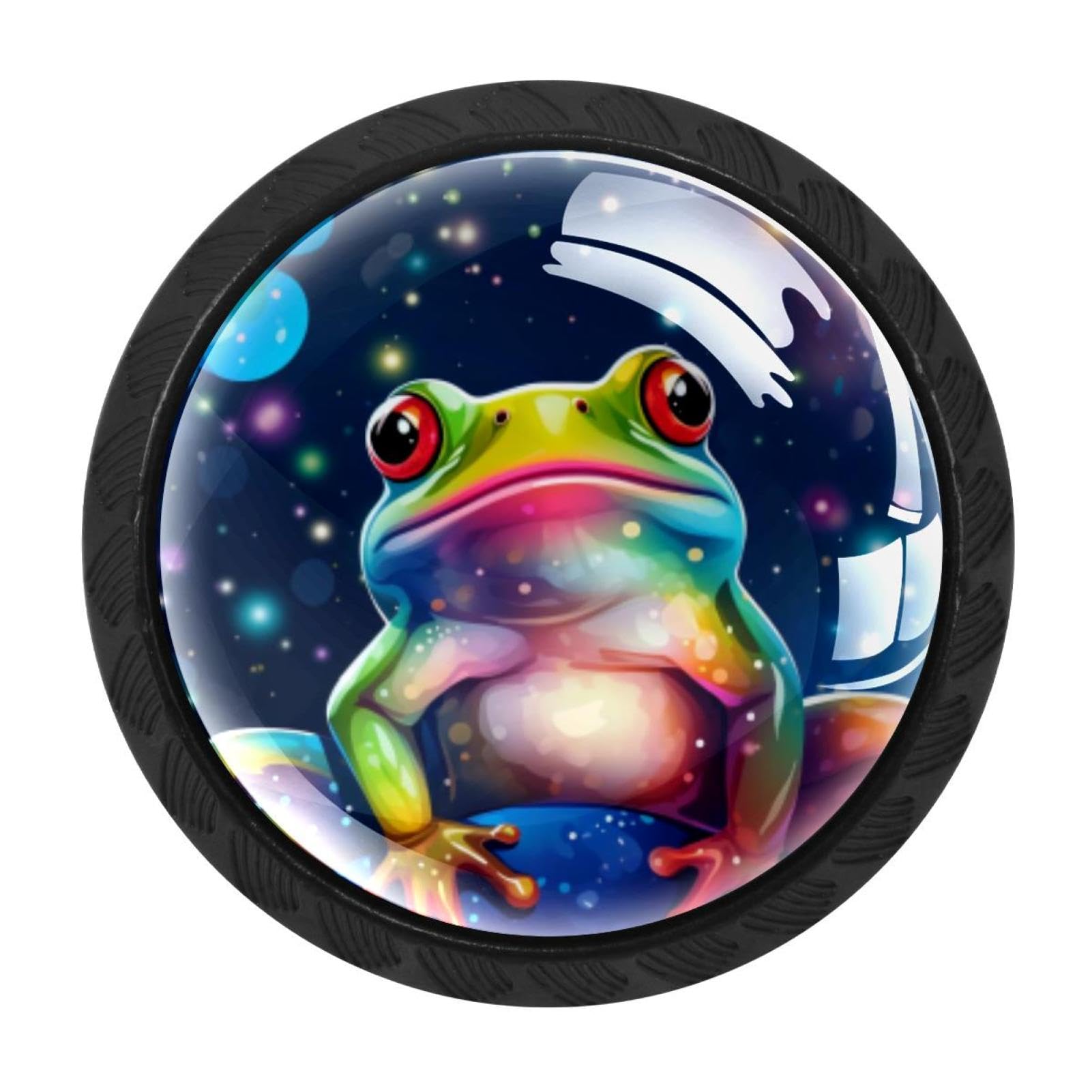 Chenzzzz Multicolored 08 4 Pcs Starry Frog Cabinet Knobs Crystal Drawer Pulls For Kitchen, Bathroom Cabinet, Dresser And Cupboard