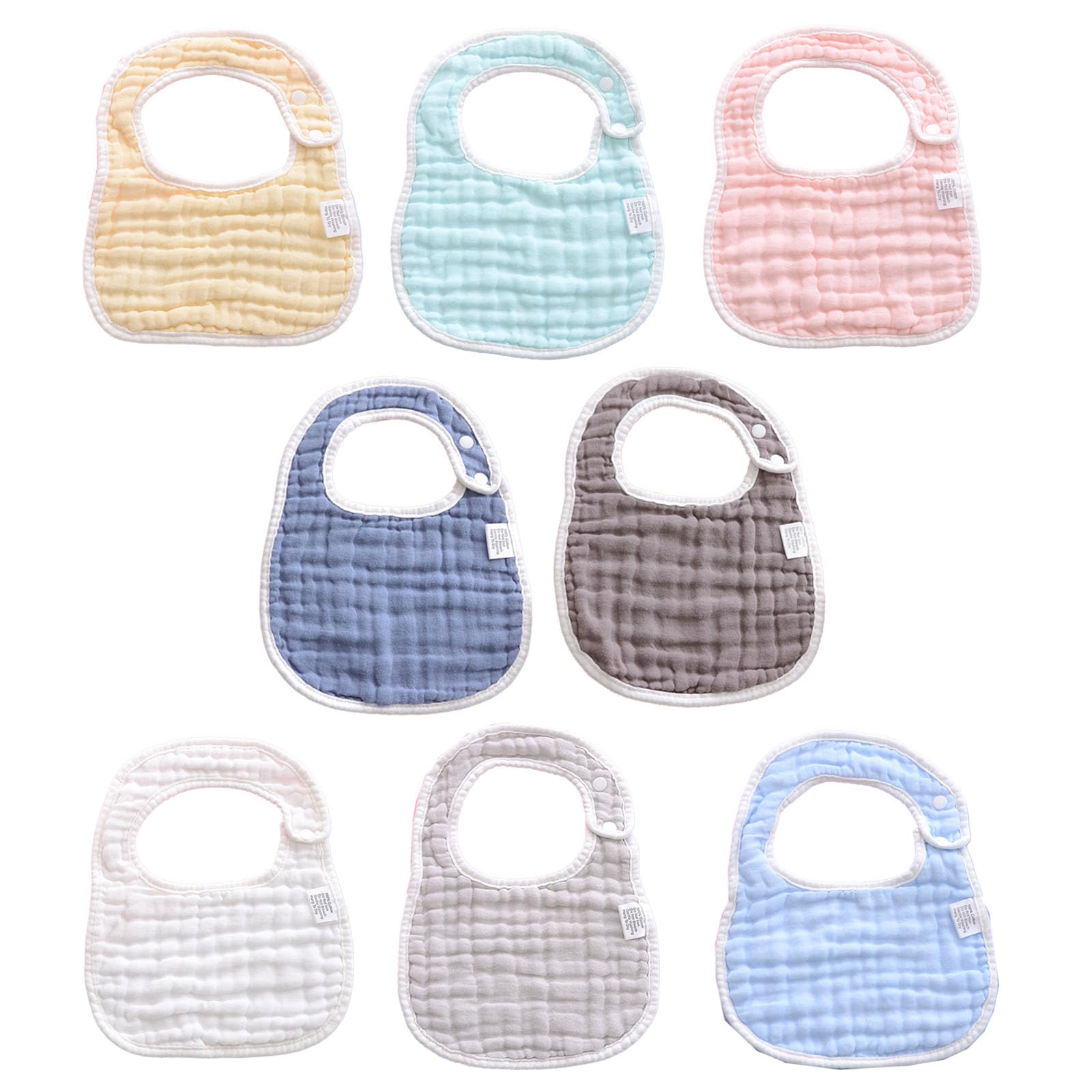 Oaygat Unisex Infant Muti-8 Pack 8 Packs Baby Bibs Cotton Baby Bandana Drool Bibs Feeding Bib With Adjustable Snaps Soft Dribble Bib For Feeding And Drooling Newborn Baby Girls And Boys Fit For Newborn To 12 Months