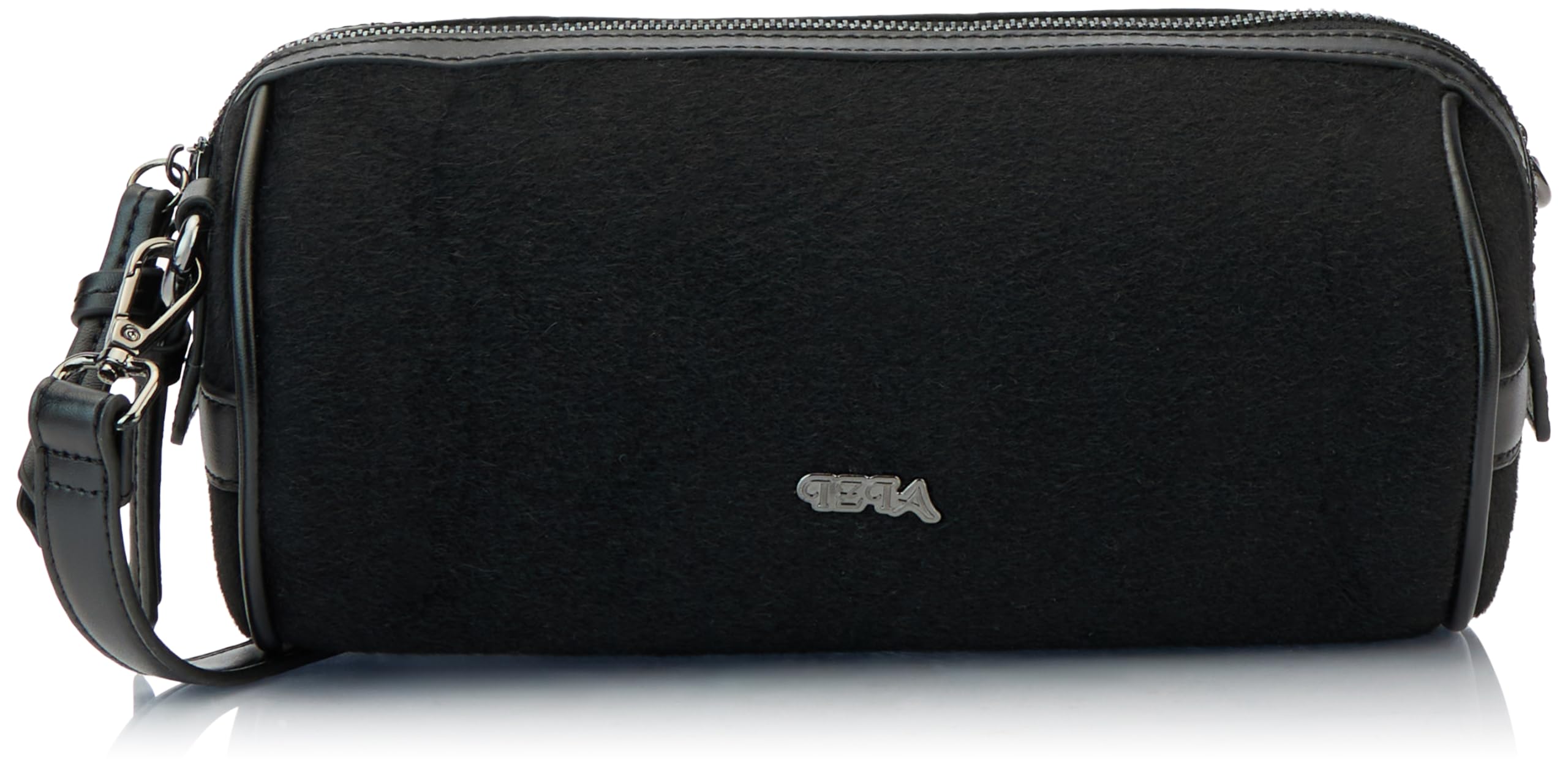 aleva Women's Faux Fur Handbag, Black, One Size