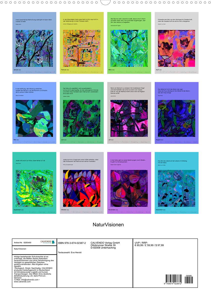 Inspiration NATUR (Premium, hochwertiger DIN A2 Wandkalender 2022, Kunstdruck in Hochglanz): Bunter Kunstkalender gegen graue Tage - inspiriert von ... (Monatskalender, 14 Seiten ) (CALVENDO Natur)
