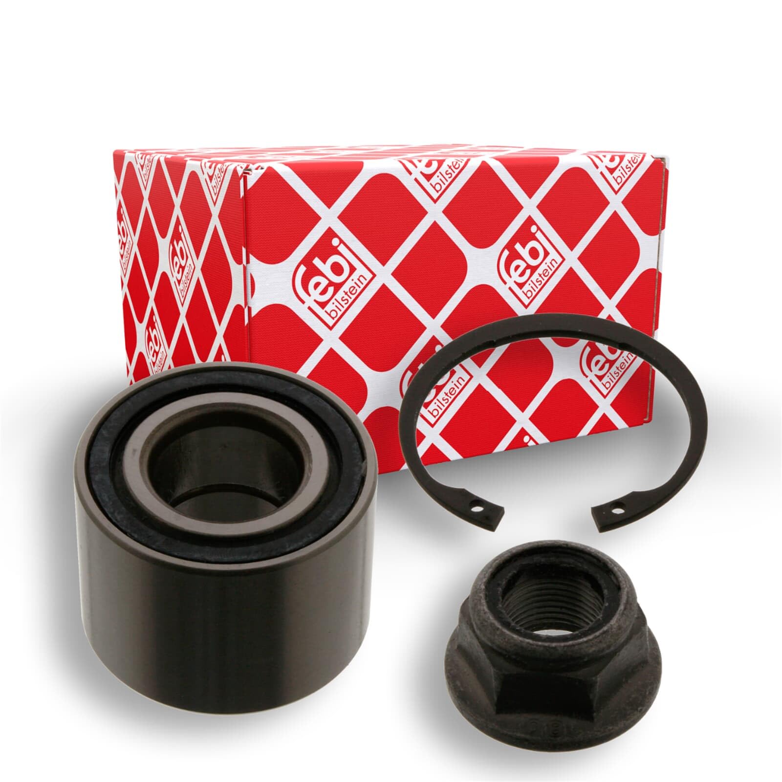 febi bilstein 05538 Wheel Bearing Kit with axle nut and circlip, pack of one