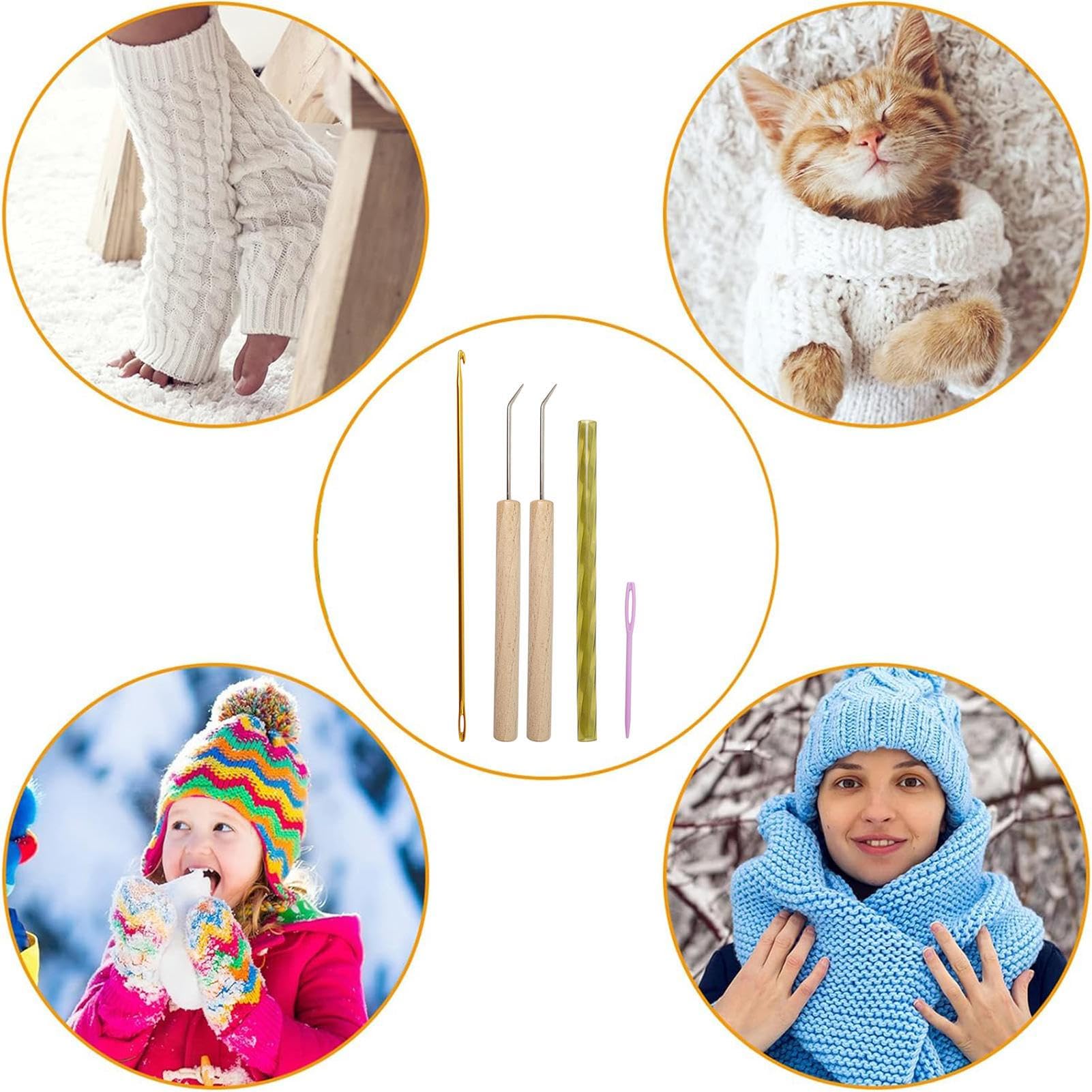 Looming Pen Garen Craft Tool, Breimachine Haak - Haaknaald Breinaald Opdoemende Haken | Wollen Breigereedschap, Haakaccessoires, Breien Sjaal en Hoed voor Volwassenen en Bellv