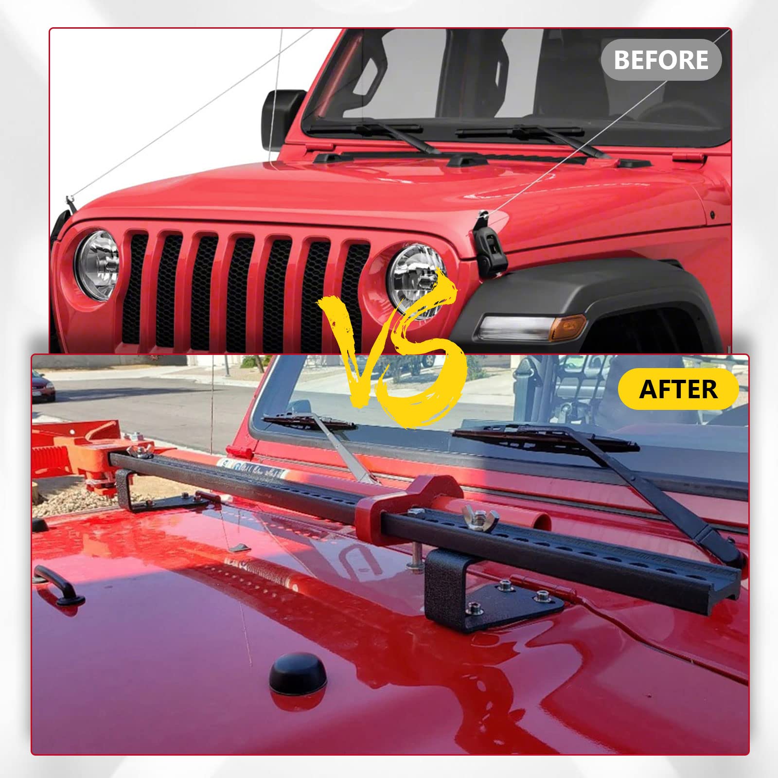 Pair Hi-Lift Jack Mount Hood Bracket Fit For Jeep Wrangler CJ/YJ/TJ 1944-2006 - Foto 14