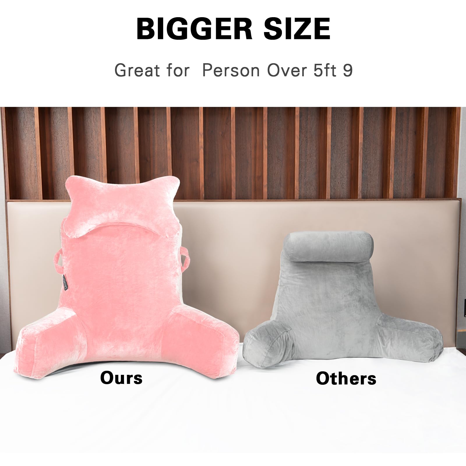 Sliguy - Cuscino da Lettura Extra Large da 79 cm, Cuscino per il Supporto del Letto con Rullino per il Collo e Braccioli Rimovibili per Sedersi sul Letto o sul Divano, Cuscino con Schienale per