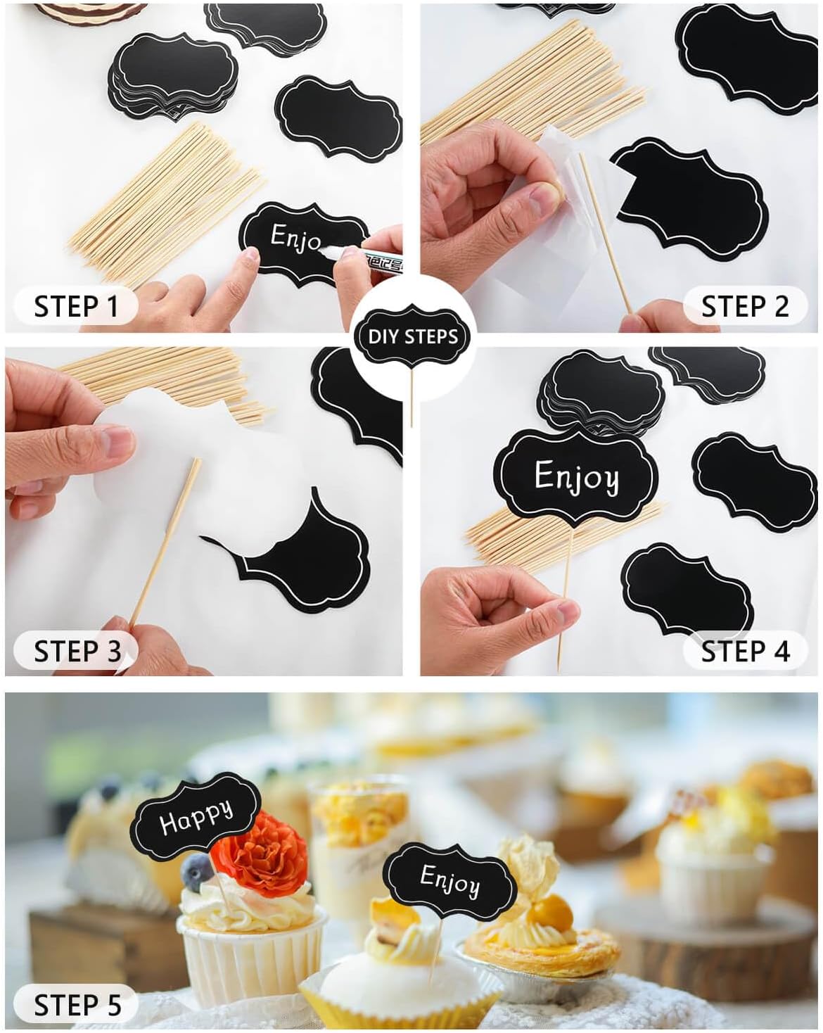 50 Pieces Food Labels for Party Buffet Cheese Markers for Charcuterie