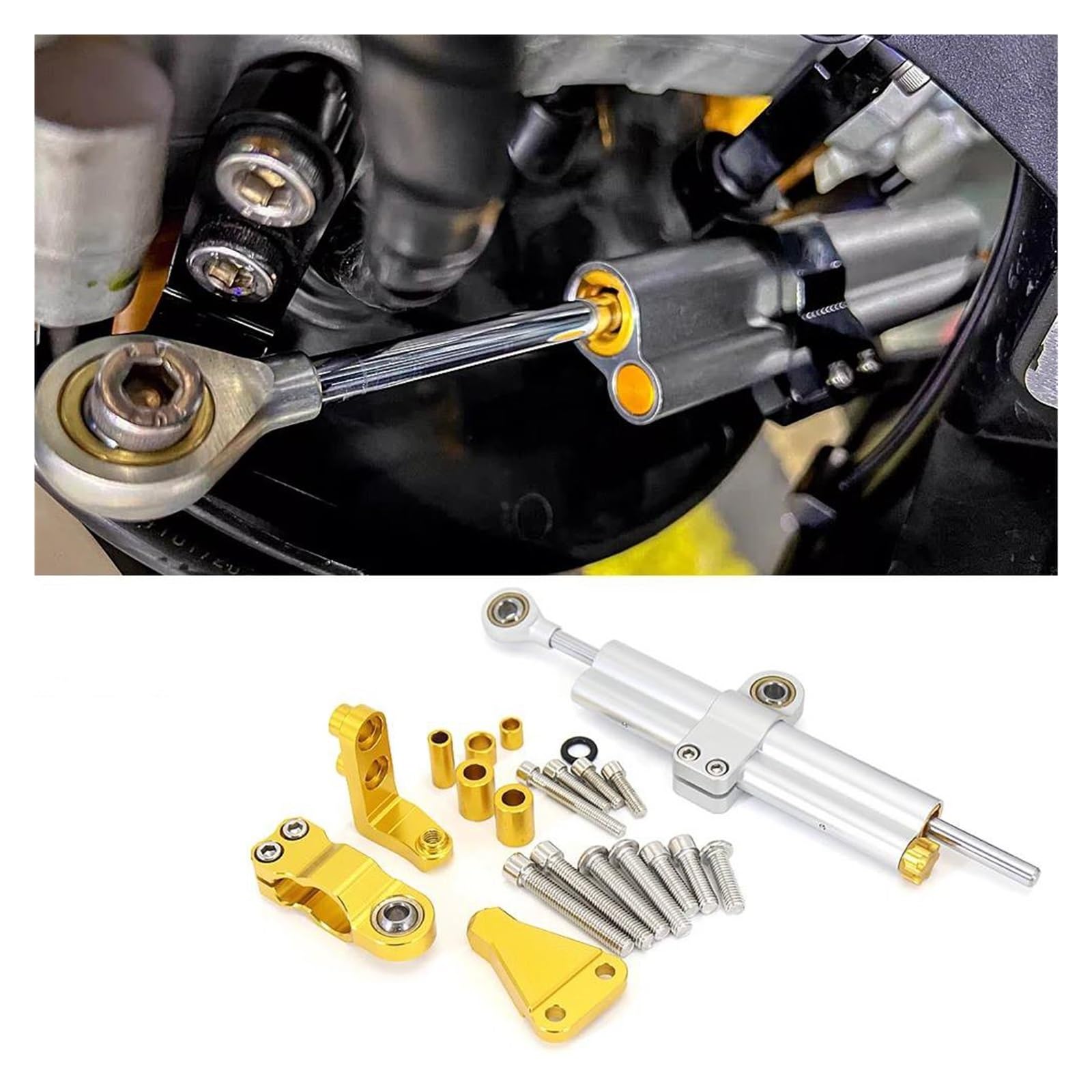 Ammortizzatore Sterzo Stabilizzatore Per Aprilia RS-660 RS660 2021-2023 Moto Lineare Invertito Sicurezza Con Controllo Regolabile Ammortizzatore Motocicletta Ammortizzatori Lineari(SET 11)