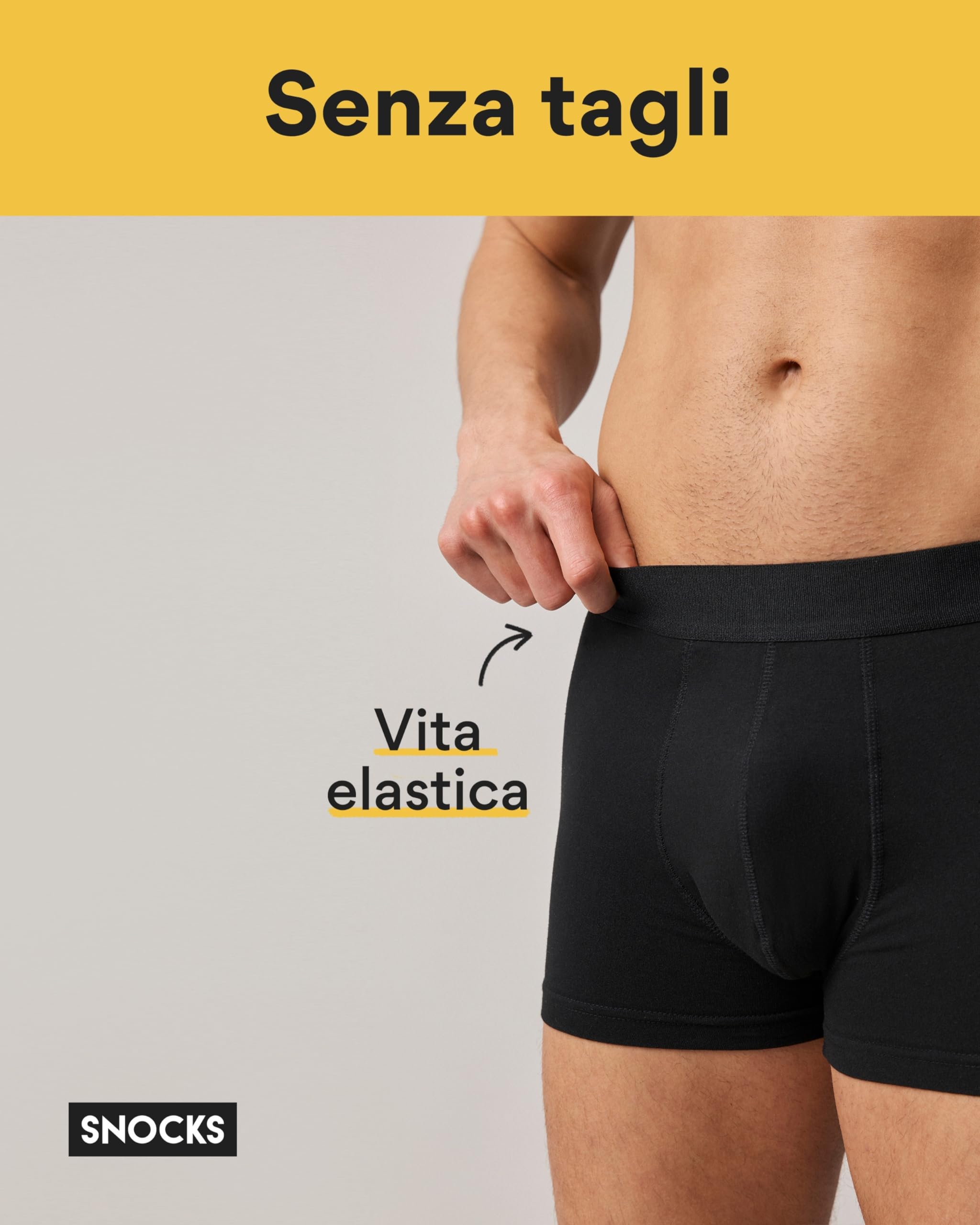 Snocks Pacco 6 Boxer Uomo Cotone Bio Elasticizzato - Mutande Uomo Senza Etichette Irritanti - Boxer Pack Taglia S-4XL