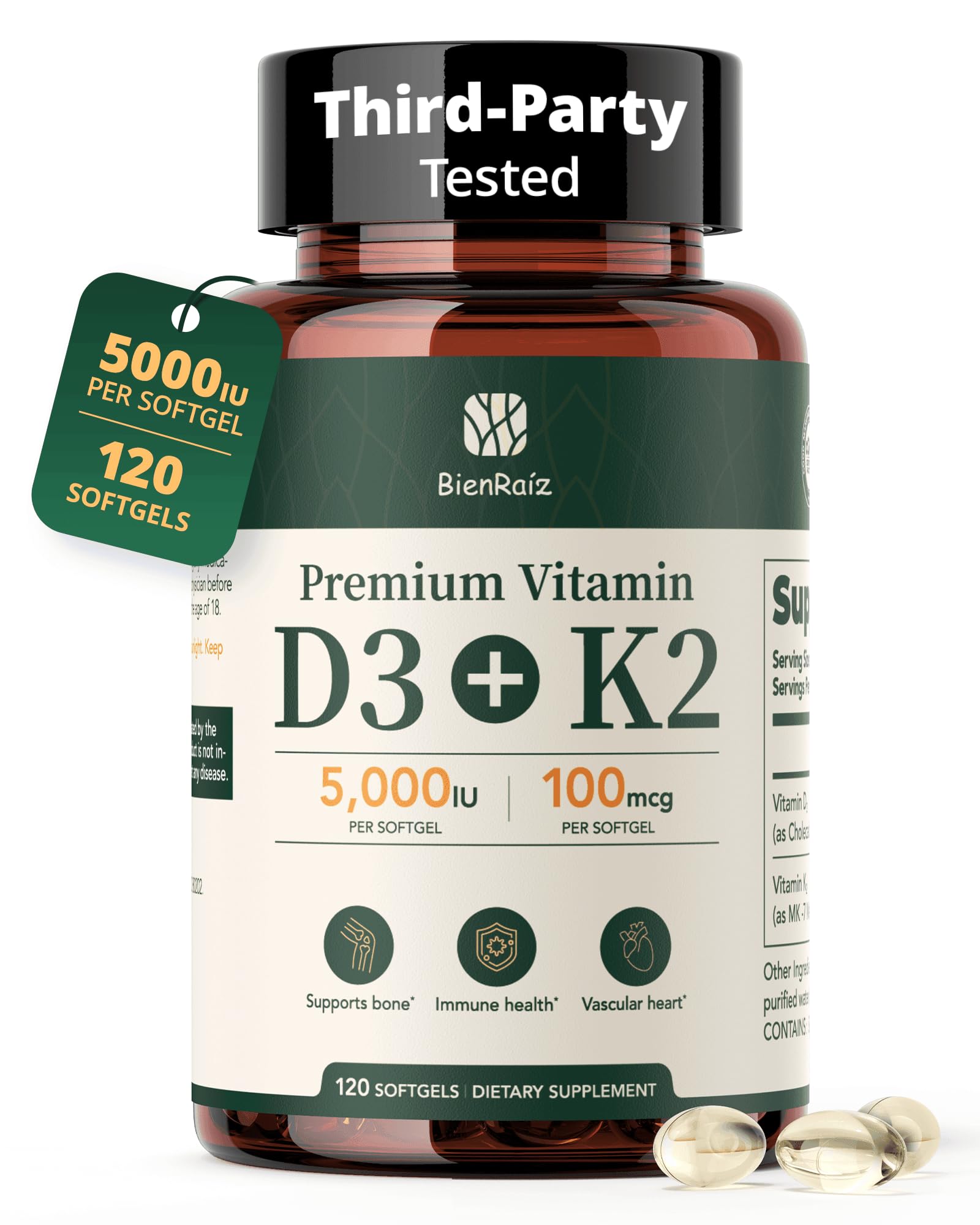 BienRaíz D3 K2 Softgels