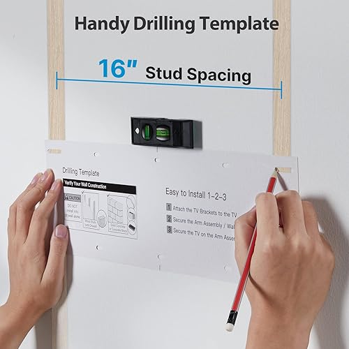 Miniatura 7 de Pipishell Soporte de pared para TV de movimiento completo para la mayoría de televisores de 37 a 84 pulgadas de hasta 100 libras, soporte de TV de