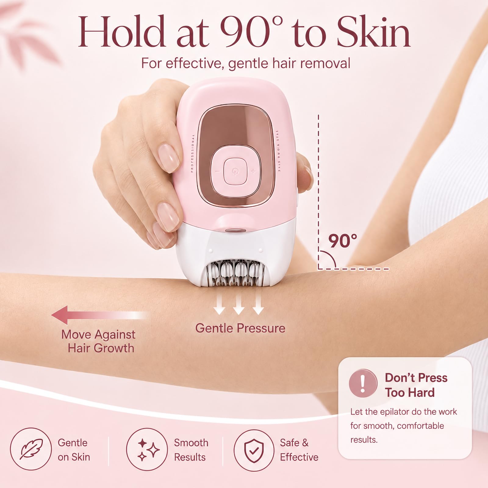 VGR 760 Epilatore elettrico da donna, sistema a 18 pinzette, Rosa