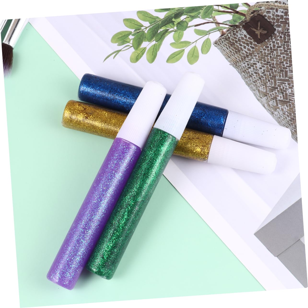 DOITOOL 5 Satz Glitzerklebestifte mit Glitter Gel für Basteln und Handarbeiten Zufällige Farbe