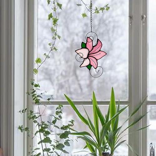 Miniatura 34 de Colgantes de ventana de pájaros de vidrieras, decoraciones de colibrí de vidrieras, atrapasoles de pájaros para decoración de ventanas, regalos