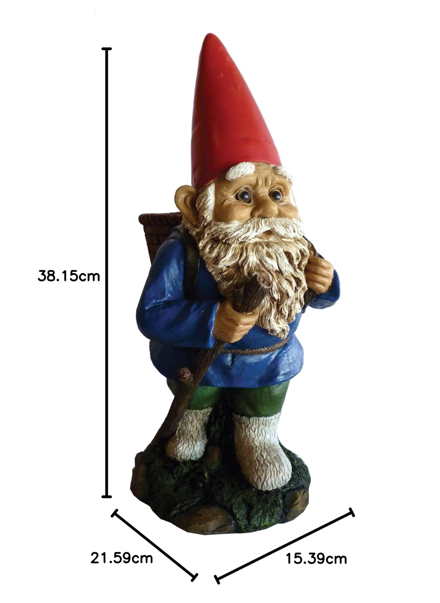 Michael Carr diseños 80039 Garrold GNOME con Cesta al Aire Libre Estatua