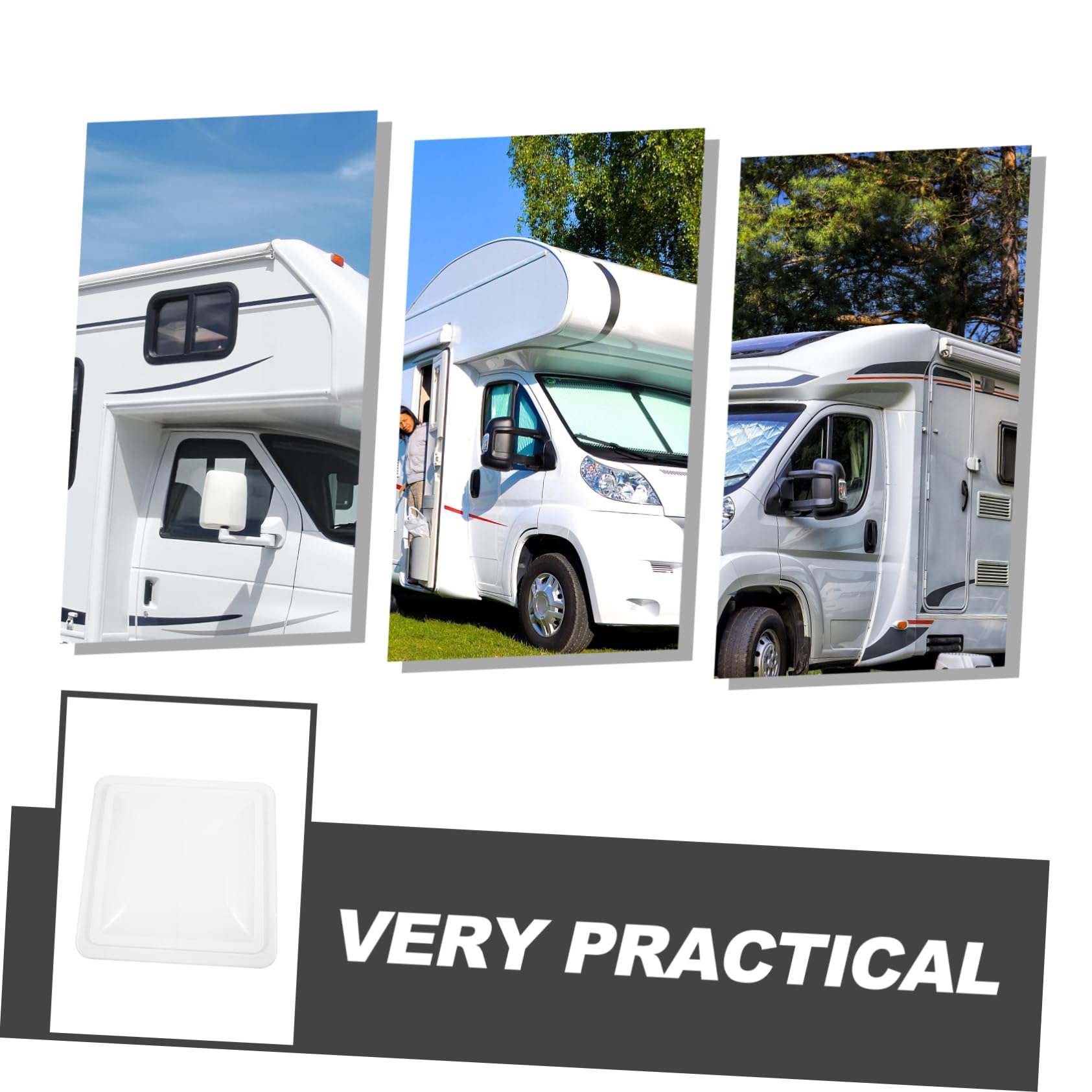 Copertura da 14x14 Pollici in Plastica per Ventilazione Camper Bianca Design Moderno e Funzionale e Funzionale Isolamento Termico Efficiente per Tetto e Bagno del Camper