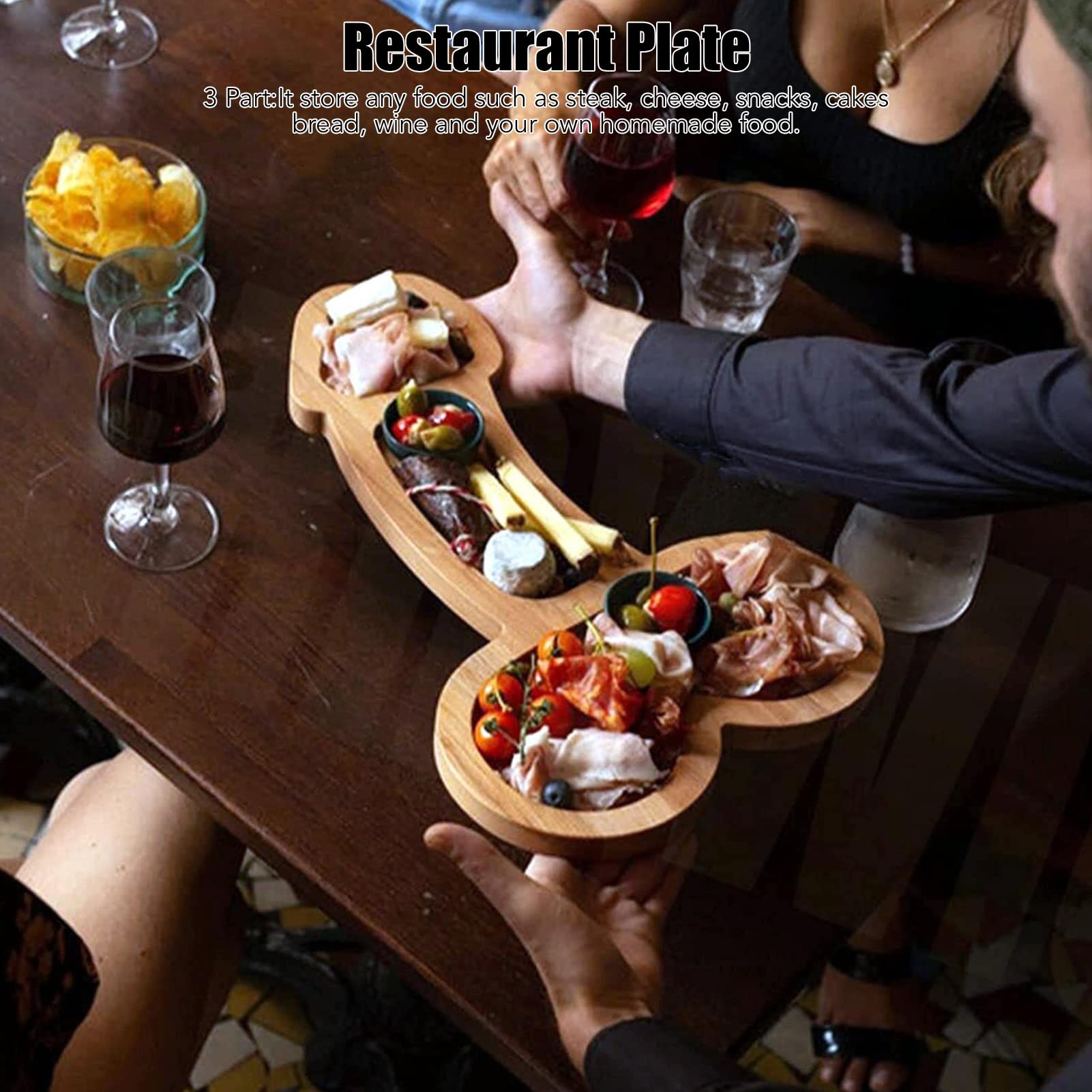 Tabla de Aperitivos Novedosa, sin Olor, sin BPA, Plato de Queso, Madera de Haya, Práctico Plato de Comida, Tabla de Aperitivos Divertida, Plato de Corte de Queso, Regalos para Pastel de Bistec(#1)