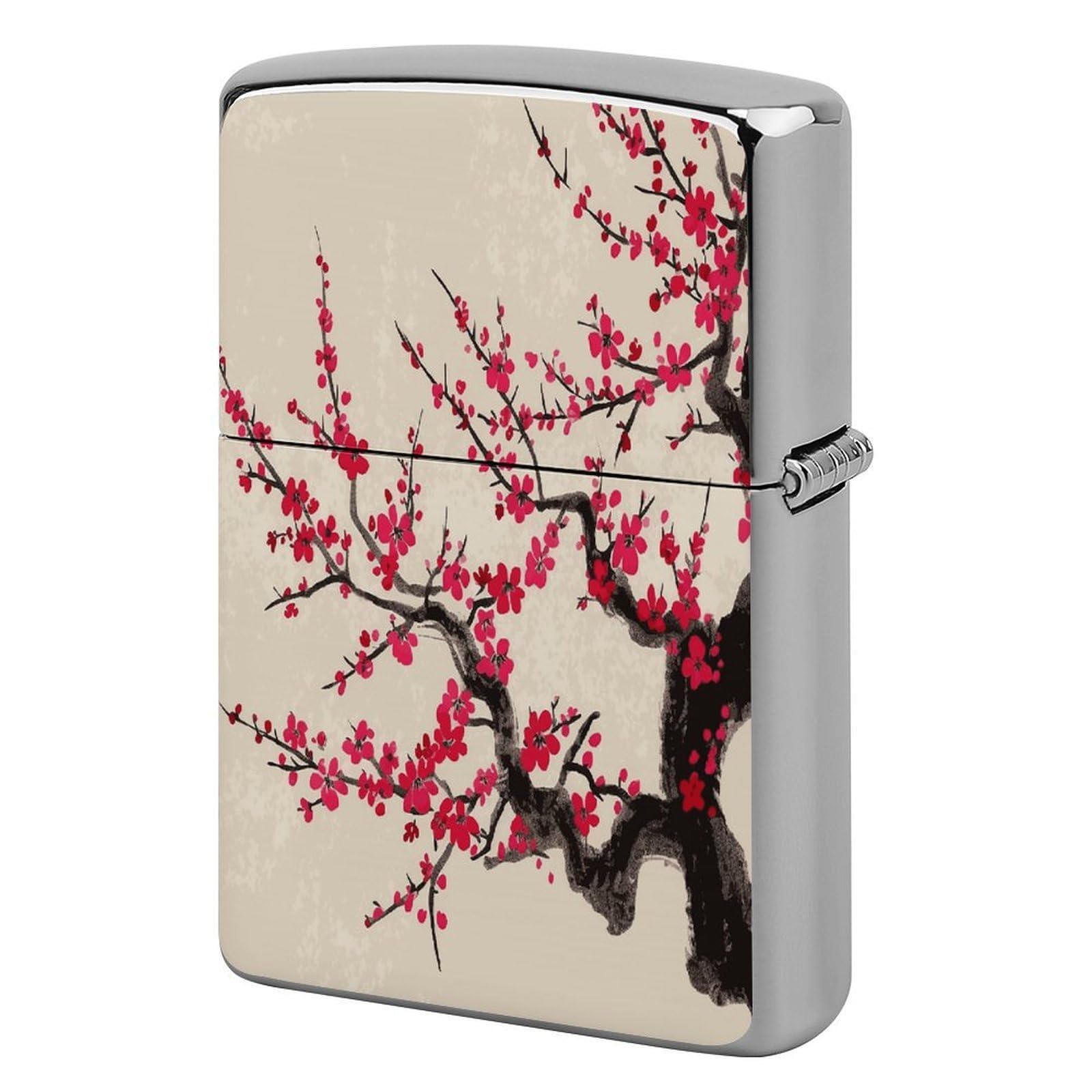 Fekiloot Style Japanese Floral Cherry Blossom Lighter Case Cover Metal Lighter Case