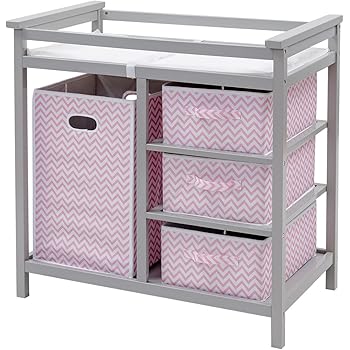 pink baby changing table