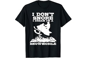 Funny Snowmobile Snoring T-Shirt for Men and Women