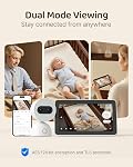 Simsky Diviser l'écran Baby Monitor avec 2 Caméras, Caméras doubles avec 6X Zoom, 7" UHD écran tactile Audio Baby Monitor, App Remote Access, 5200mAh Batterie, stockage local, transmission sécurisée