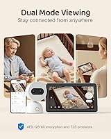 Vista 4 de Simsky Monitor de Video para Bebés, Cámaras Duales de 4MP con Zoom 6X, Pantalla Táctil Inteligente Grande de 7" UHD, Monitor de Audio Portátil