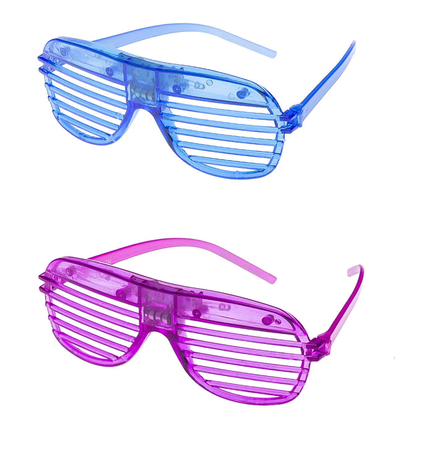 Ultra 1 Blue 1 Purple LED Shutter Glasses - Party Flashing Glasses with Lights - Neon Glasses Rave Accessories - Futuristic LED Glasses 6 Colour Rave Glasses - Light Up Glasses - Glow LED Sunglasses