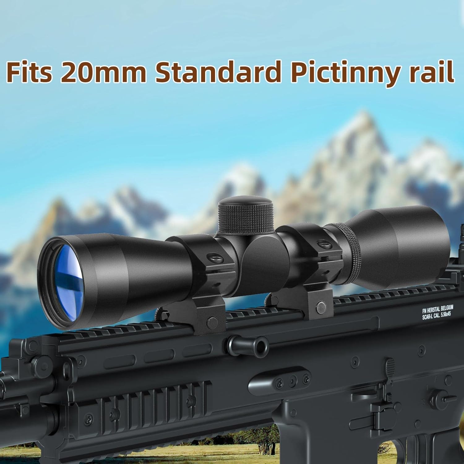 Beileshi 4x32 Compact Rifle Scope Crossbow Scope,Crosshair Optics Hunting Scope with 20mm Free Mounts