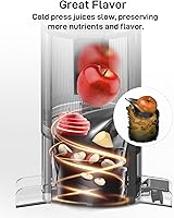 Vista 6 de SIFENE Exprimidor de prensa en frío, exprimidor de masticación de boca ancha de 4.3 pulgadas para frutas y verduras enteras, extractor de jugo lento