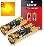 LASFIT 194 168 T10 2825 W5W LED Bulb Canbus Error Free, Non-Polarity 400LM Extremely Bright for Side Marker Map Doors, 12-24V, Amber Yellow (Pack of 2)