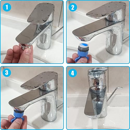 Miniatura 7 de 4 piezas de aireador de grifo M21.5 enchufable grifo aireador limitador piezas de repuesto para cocina, baño, fregadero aireador con llave de