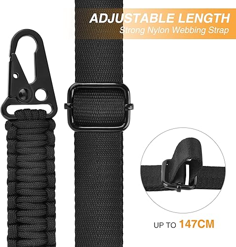 Vista 2 de CVLIFE Correa de paracaídas 550 de longitud ajustable con gancho de metal de apertura más grande