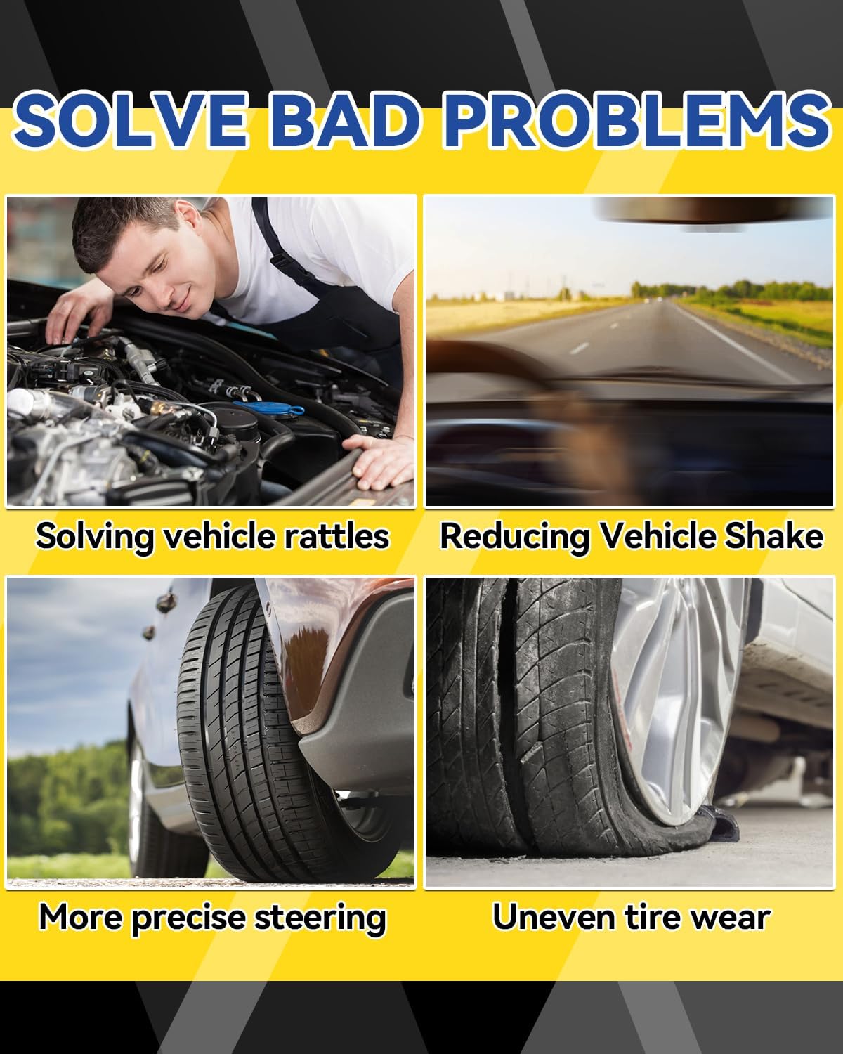 Front Upper Control Arms for 2000-2010 Silverado Sierra 2500HD 3500HD, 2-4" Lift 2 PCS Blue Tubular Suspension Ball Joint Control Arm