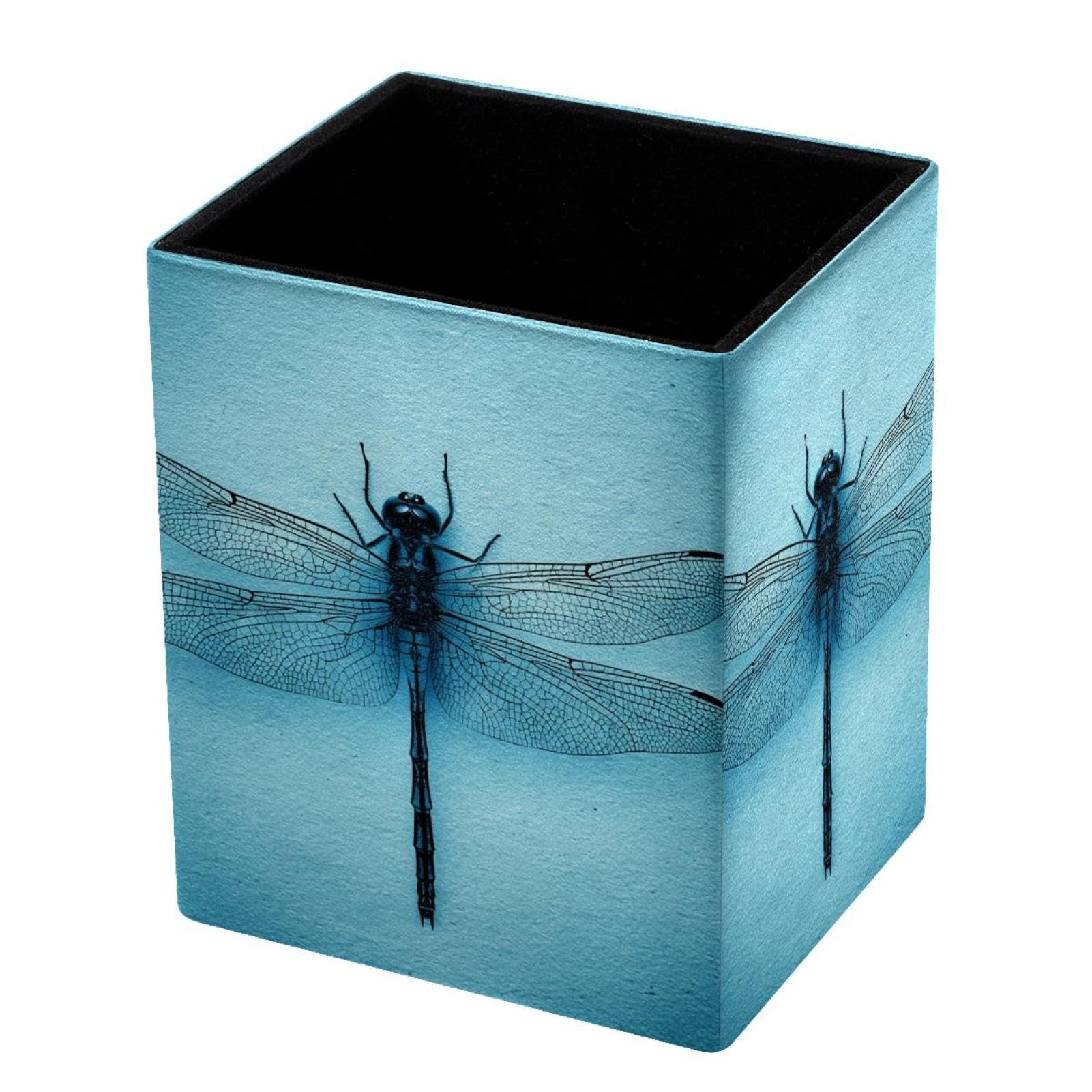 VAPOKF Pencil Holders for Desk, Dragonfly Printed Pen Holders Pen Pot Makeup Brushes Storage Desktop Stationery Supplies Organiser for Home Office