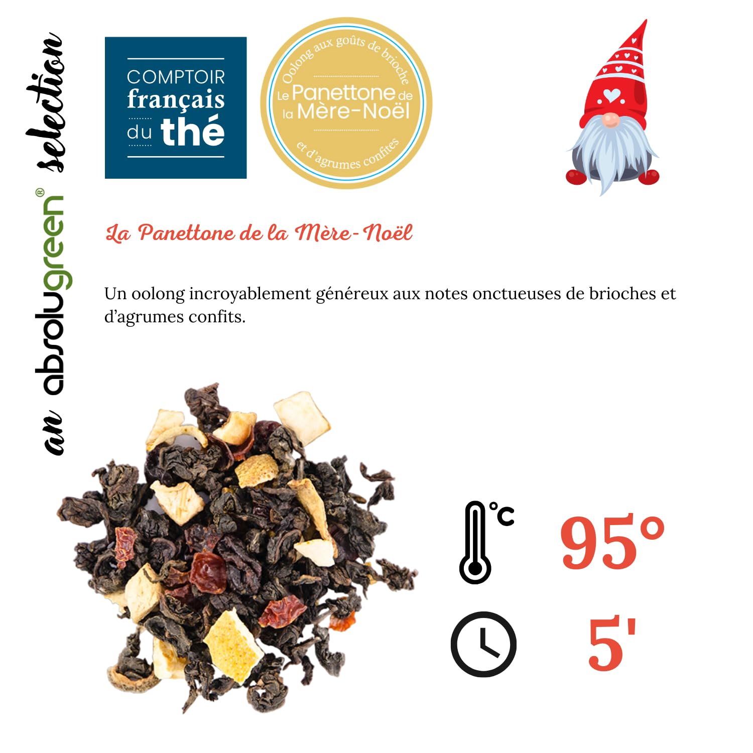 Coffret de Noël – Comptoir Français du Thé – 5 Thés Gourmands et Festifs en Pochettes de 20g – Coffret Cadeau Blanc Édition Limitée