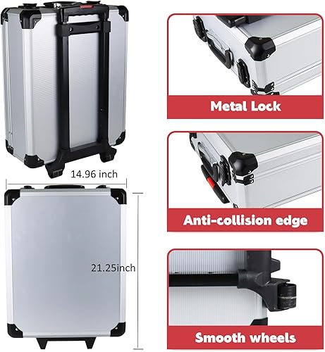 Miniatura 5 de Juego de 899 cajas de herramientas de aluminio con ruedas y 4 cajones para reparaciones domésticas, mantenimiento automático, construcción, jardín
