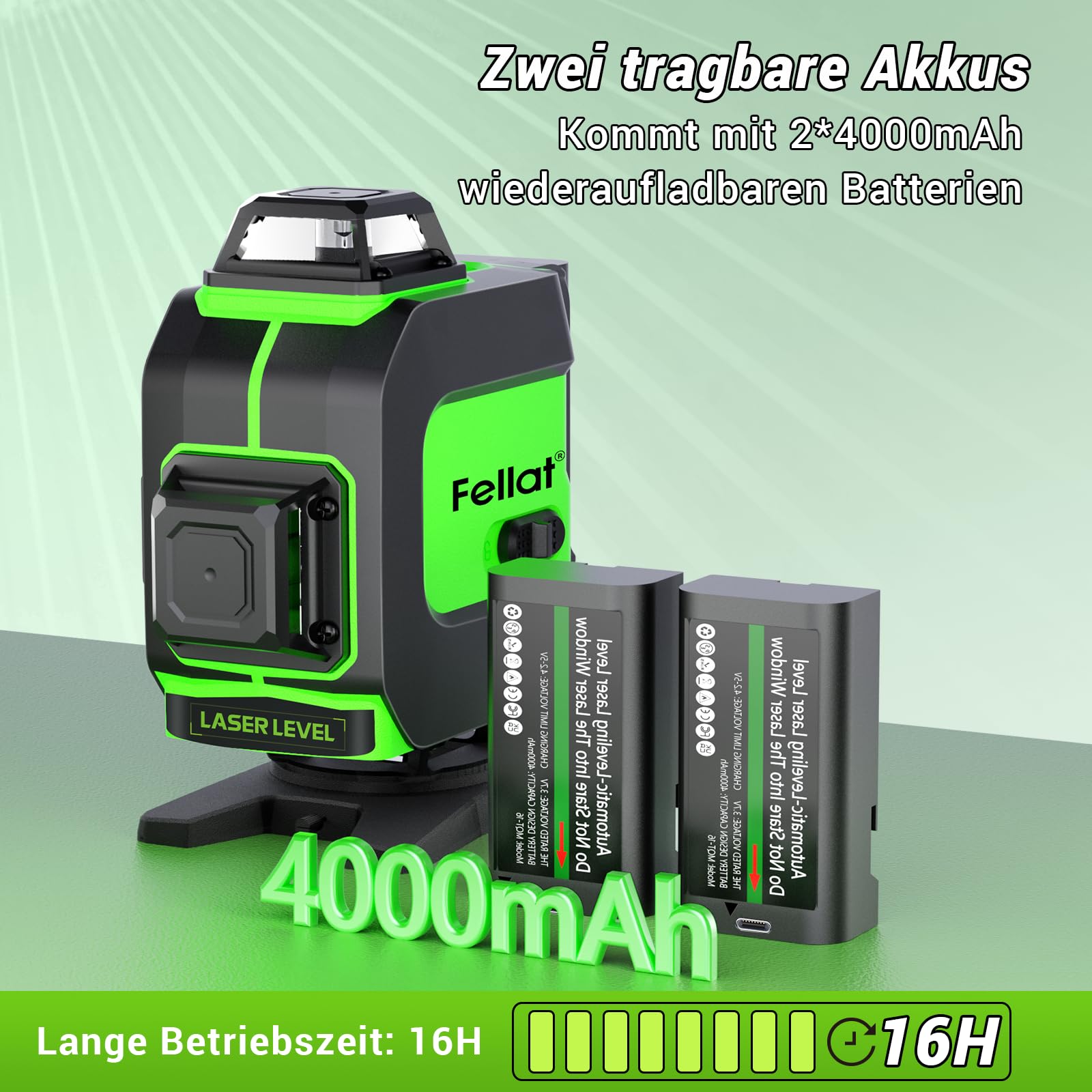 Hedue® Linienlaser L1 Selbstnivellierend Baulaser L216 Mit Magnet. Uni- Halterung