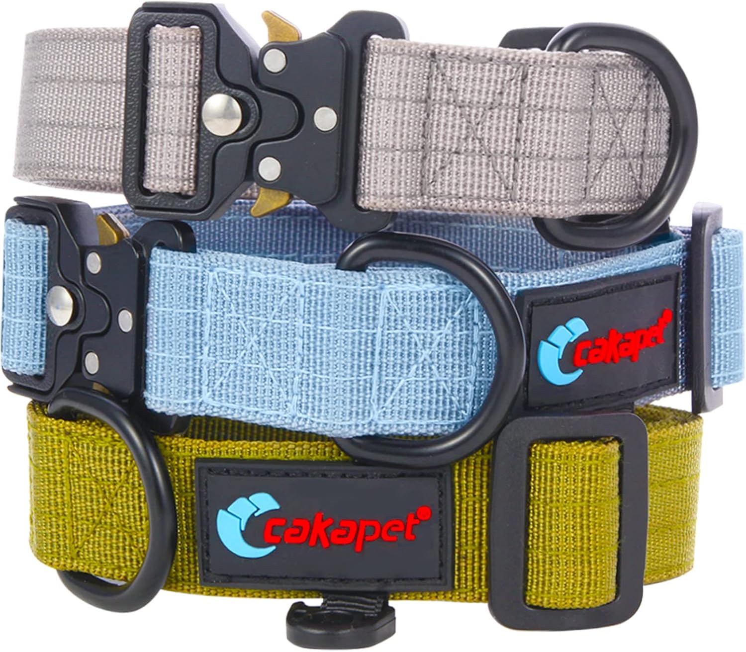 Tactical Dog Collar Double Nylon Strap Adjustable Collar