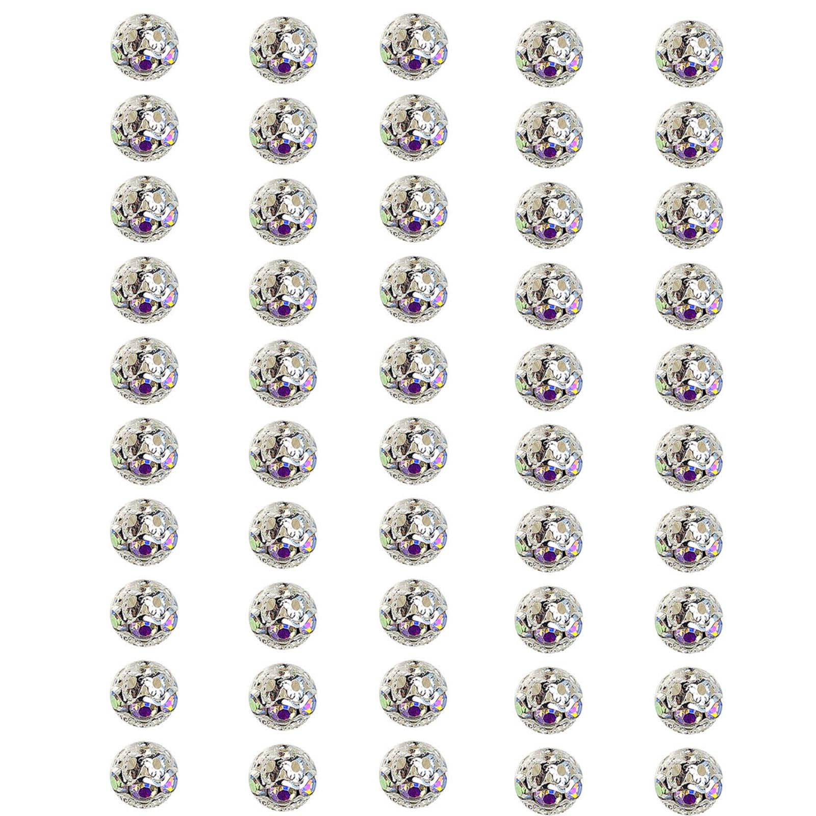 carotoe Alloy Beads Spacers Featuring Rhinestones Detail for Jewelry Crafting Spacer Beads