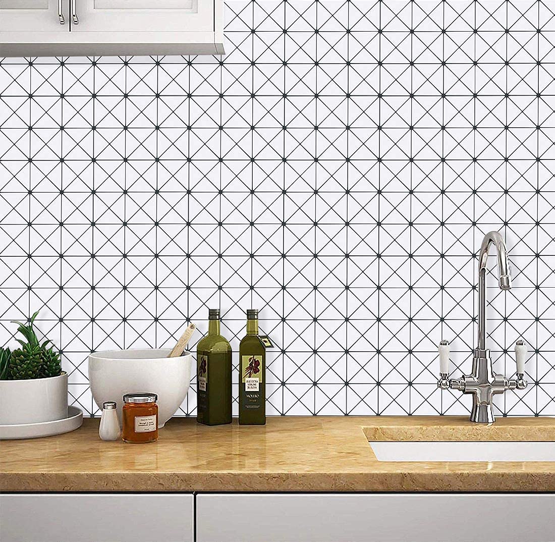 SHINGONE Peel and Stick Tiles Kitchen Backsplash, 3D Tile Stickers Self Adhesive for Bathroom Tile Transfers Waterproof (5 Sheets)