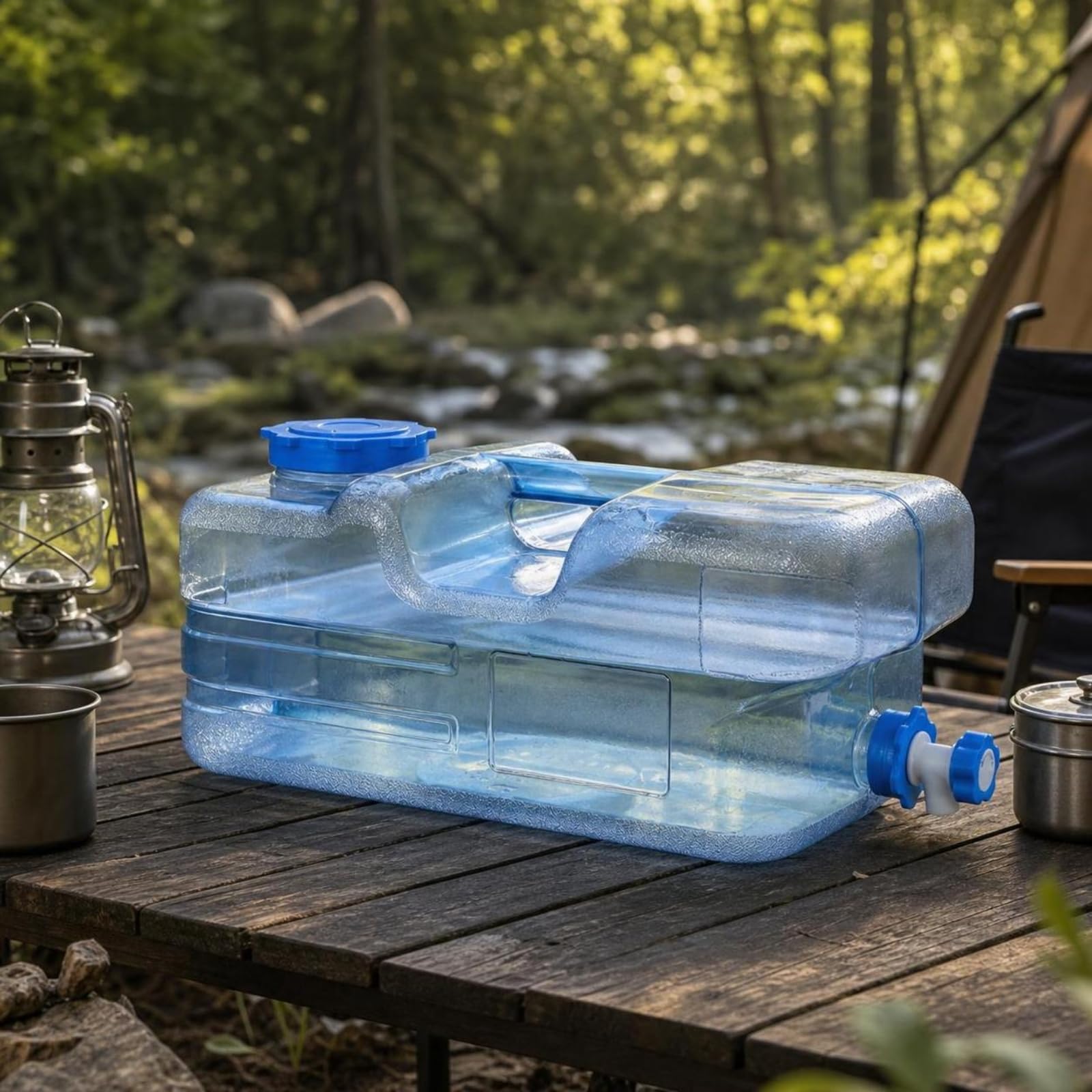 Réservoir D'eau avec Robinet sans BPA, Bleu, Bleu, 20 Litres