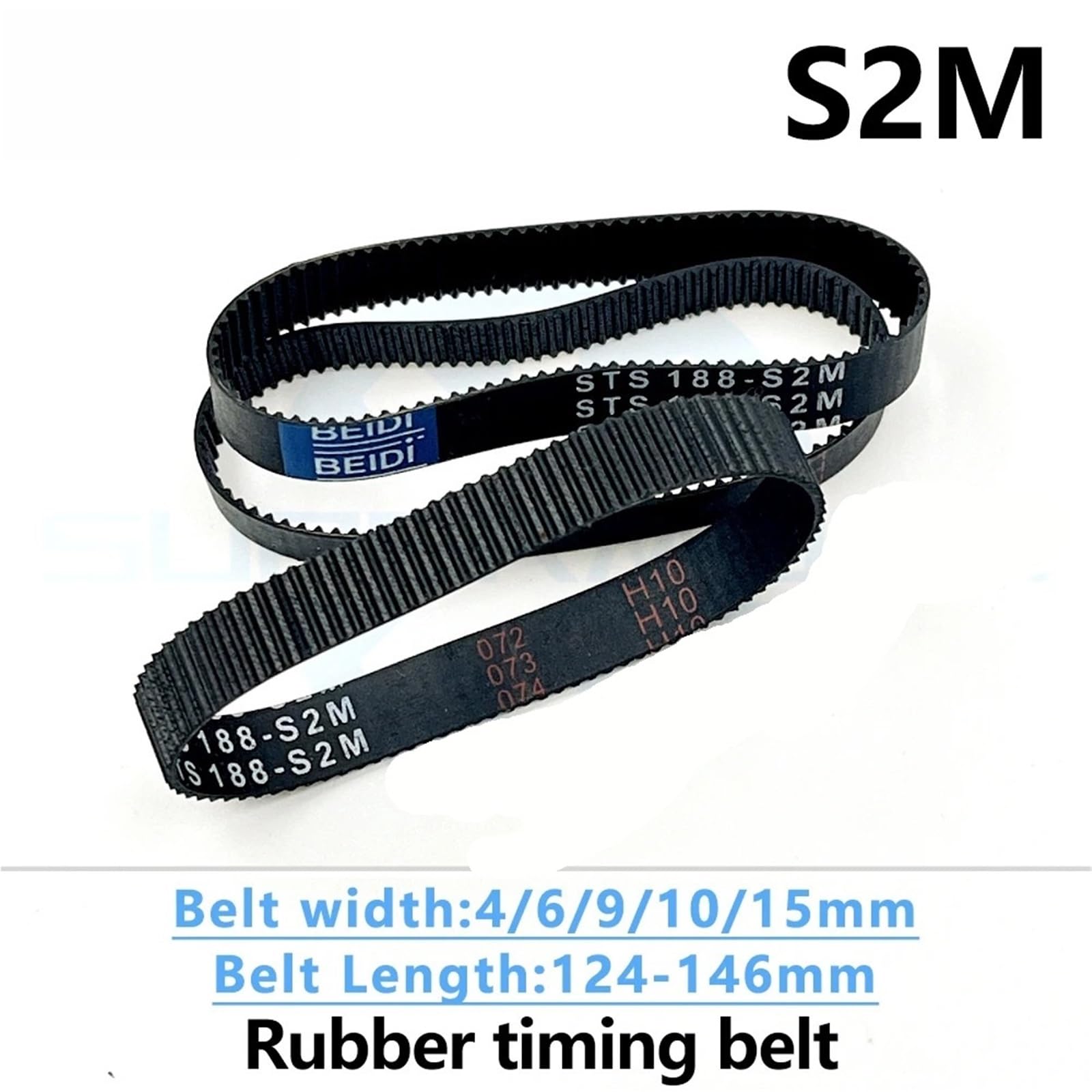 S2M długość paska rozrządu 124 126 128 130 132 134 136 138 mm szerokość 4-15 mm gumowy pasek z zamkniętą pętlą pasek transmisyjny