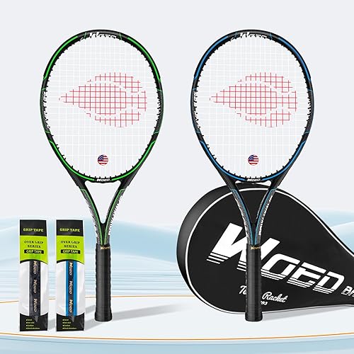 Miniatura 9 de WOED BATENS Raqueta de tenis para adultos para 2 jugadores, perfecta para jugadores principiantes y profesionales, raqueta de tenis de velocidad de