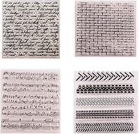 WooYangFun Welcome to Joyful Home 4pcs Clear Background Stamps for Card Making, Scrapbooking & Crafts - 10x10cm Transparent