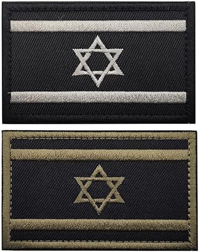 Miniatura 10 de 2 parches de bandera de Israel para coser en bordado, insignias tácticas israelíes de IL, emblema militar de moral militar, parches de gancho para