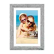 decorUhome 5x7 Picture Frame, Display Pictures 4x6 with Mat or 5x7 without Mat, Wall & Tabletop Display Photo Frame, Grey, 1 Pack